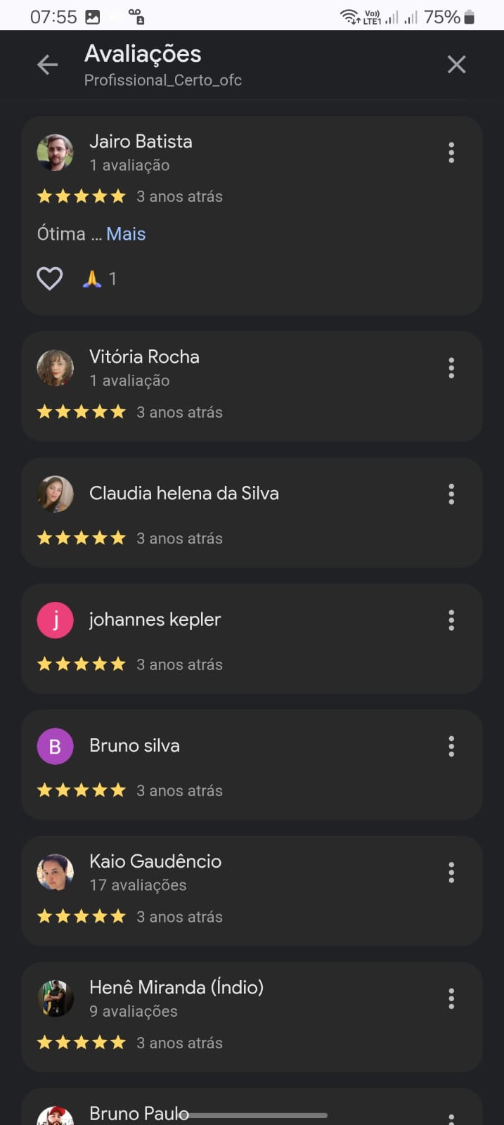 Captura de tela do depoimento